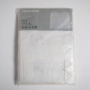IKEA Hedda Rund Curtains 2 Panels Sheer White Circle Pattern